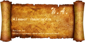 Wimmer Amaranta névjegykártya
